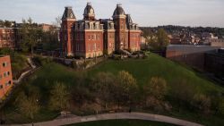 Woodburn Hall on West Virginia University downtown campus, Saturday, April, 24, 2015, in Morgantown, W.Va. (AP Photo/Raymond Thompson)