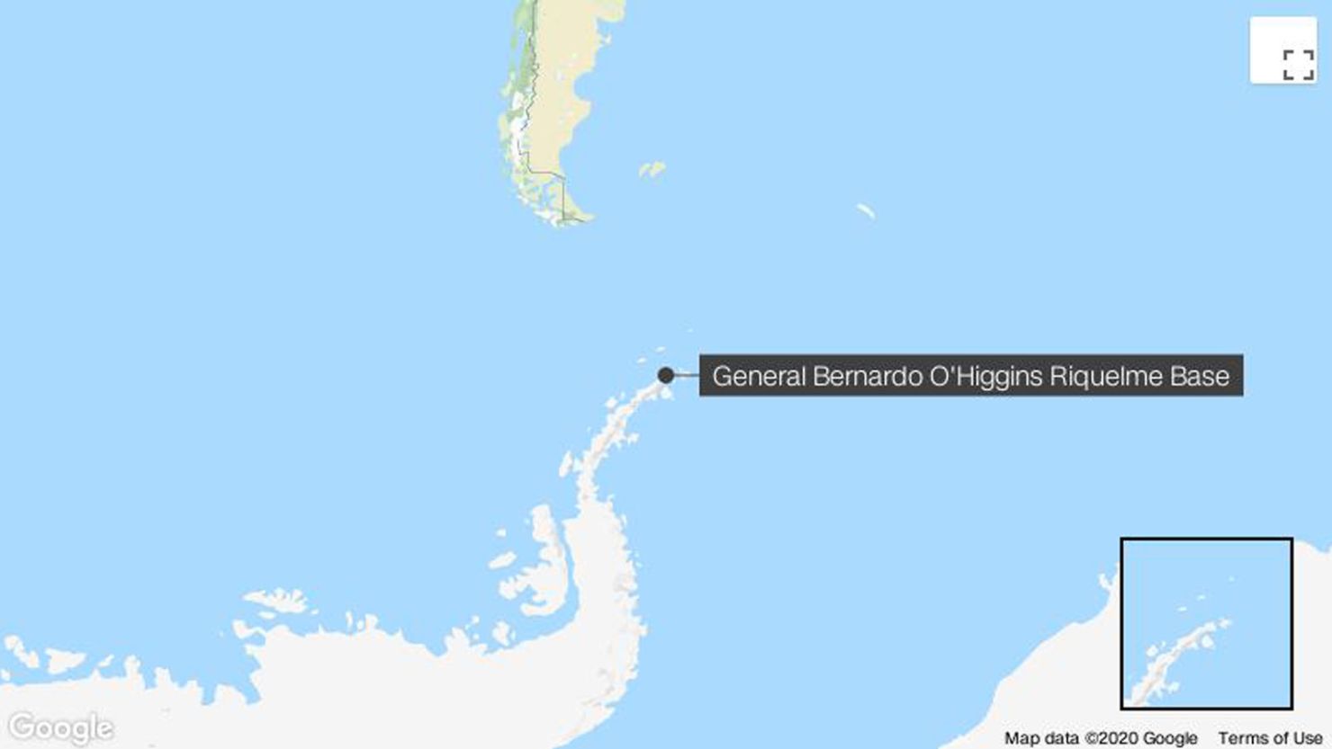 MAP antarctica general bernardo ohiggins riquelme base